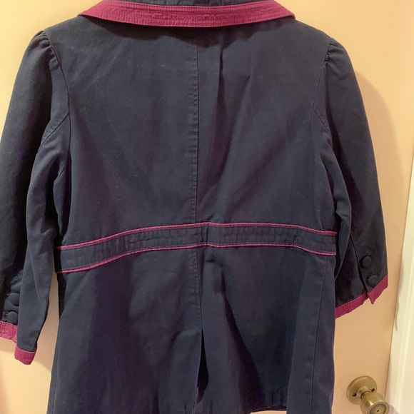 NWT Old Navy Navy & Purple Button Down Pea Coat - Picture 3 of 5
